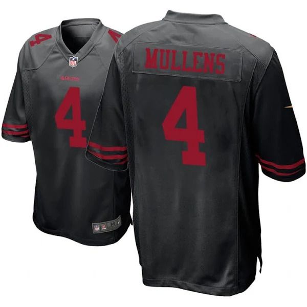 Men San Francisco 49ers #4 Nick Mullens Nike Black Game Player NFL Jersey